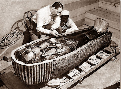 Carterchildrens Clothes on This Is A Picture Showing Howard Carter As He Inspects The Mummy Of