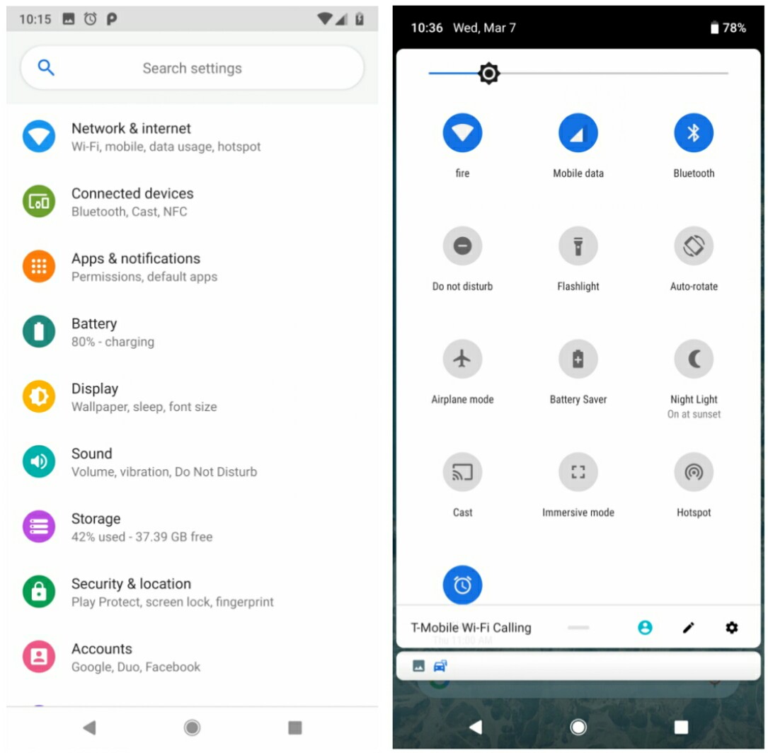 Android p quick settings ui