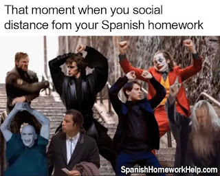 Famous people dancing spanish homework meme