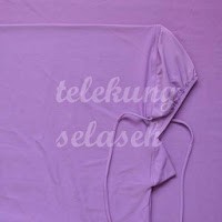 Telekung lycra ungu pastel bahagian muka