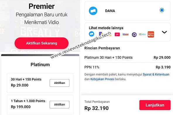 harga paket premier vidio promo murah