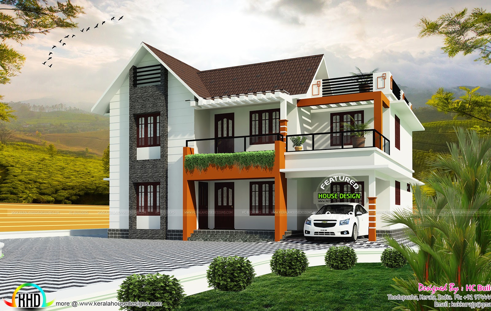  1800  sq  ft  2 floor house  plan  Kerala  home  design  and 