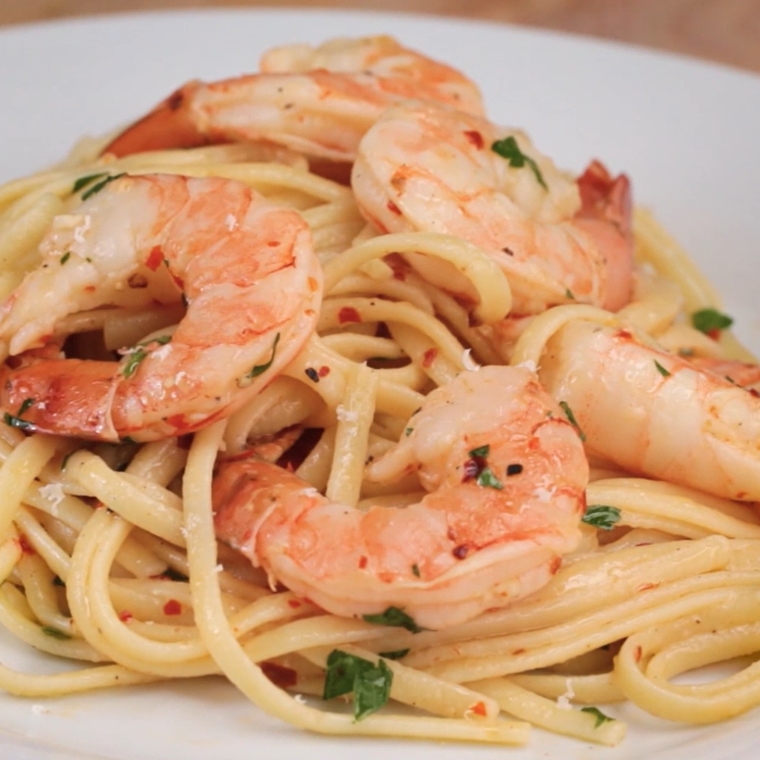 Baked Shrimp Scampi Linguine Pasta