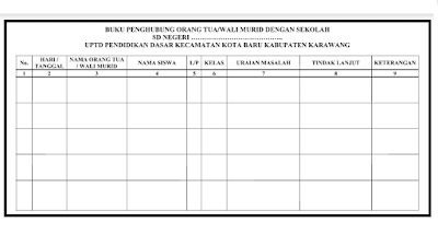 Format Buku Penghubung Siswa SD, SMP, SMA, SMK