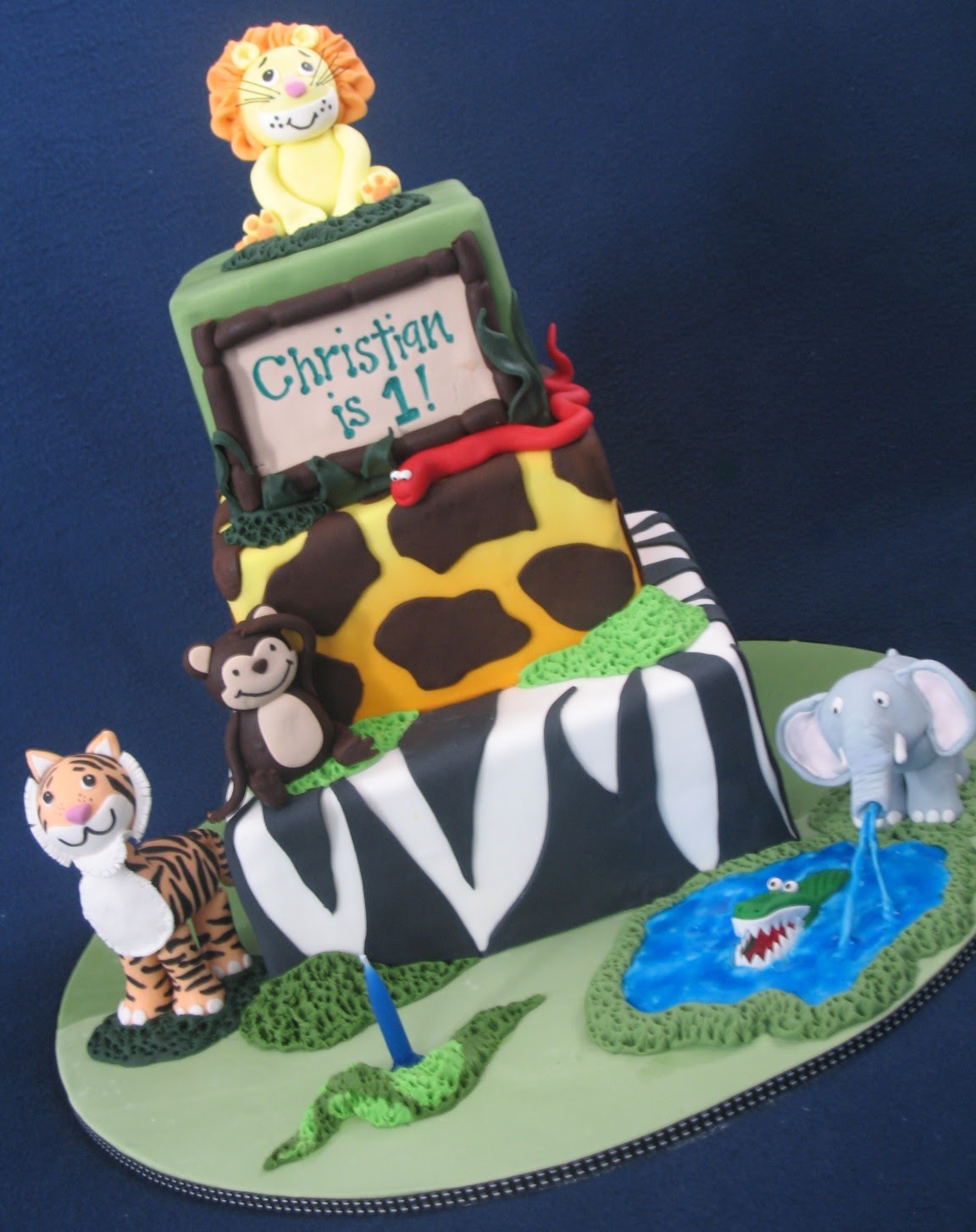 Blissfully Sweet A Jungle Themed 1st Birthday Cake For A Lion King