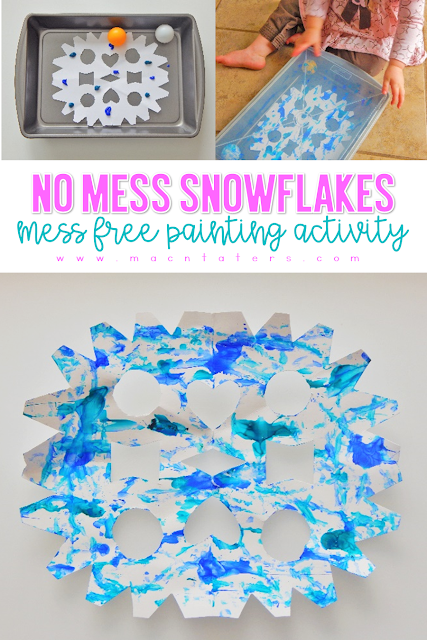 No Mess Painted Snowflakes are perfect for toddlers and preschoolers. Mess free art