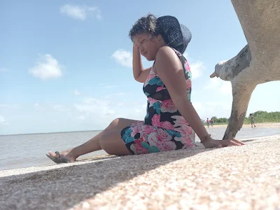 " Shachem Lieuw on Braamspunt beach in Suriname South America"