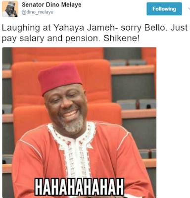 Dino Melaye shares photo of himself "laughing" at Governor Yahaya Bello 