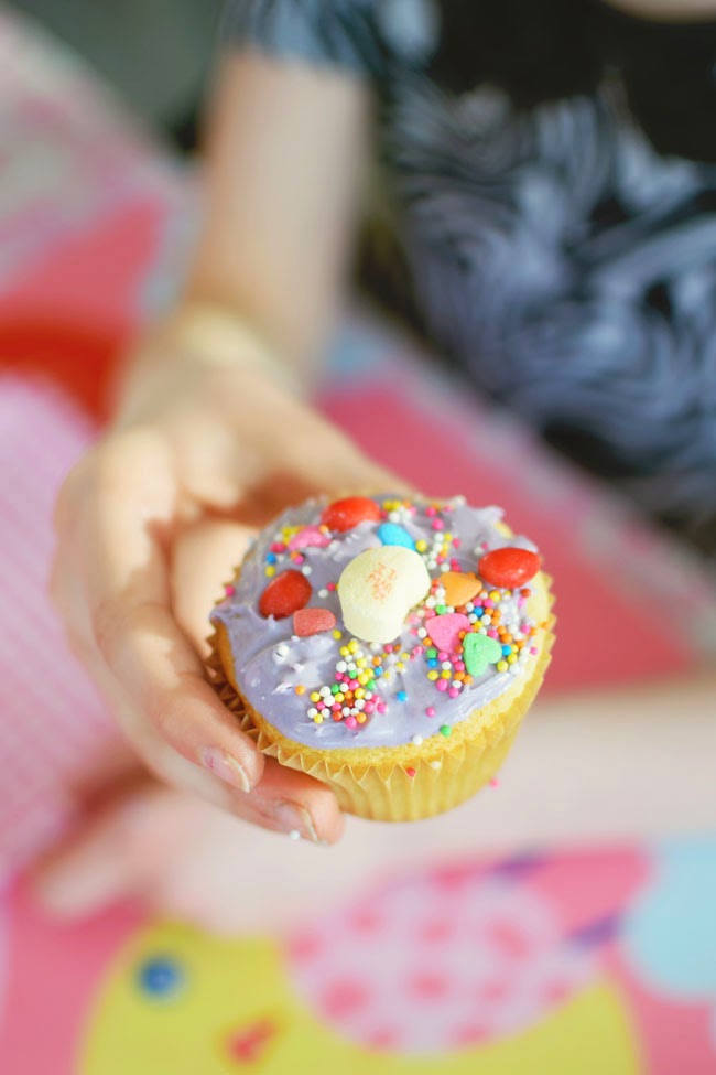 Sprinkled cupcake for Valentine's Day