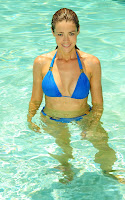 Denise Richards at the pool in San Diego