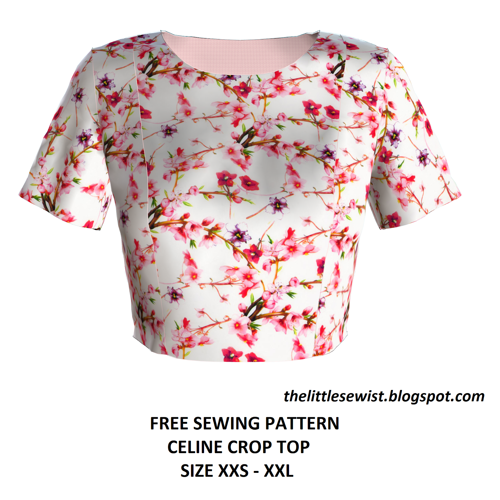 The Little Sewist: Free sewing pattern: Celine crop top