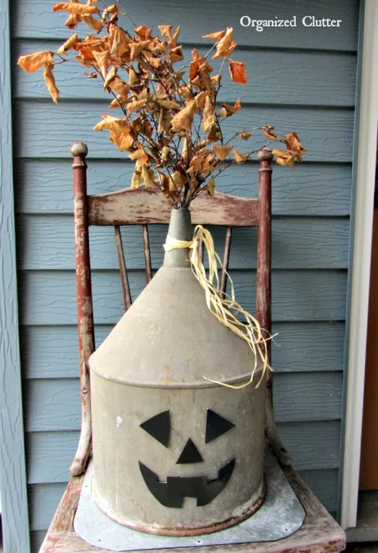 A Funnel Jack o'Lantern www.organizedclutterqueen.blogspot.com