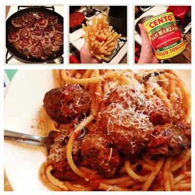 Spaghetti with meatballs, bucatini with meatballs