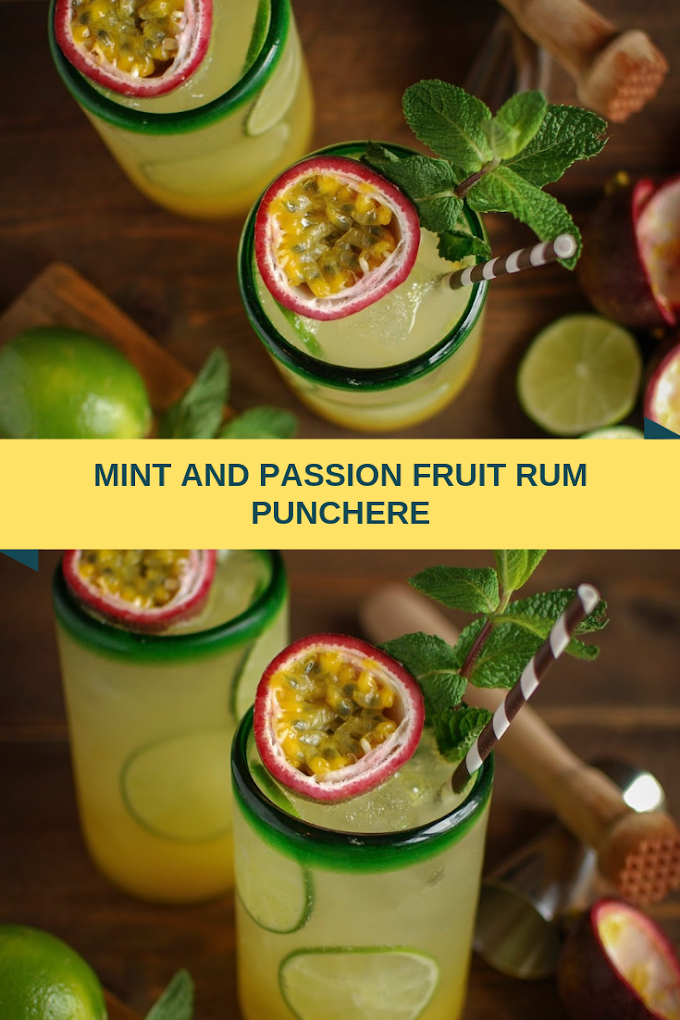 MINT AND PASSION FRUIT RUM PUNCH