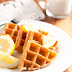 Lemon Belgian Waffles with Blueberry Syrup