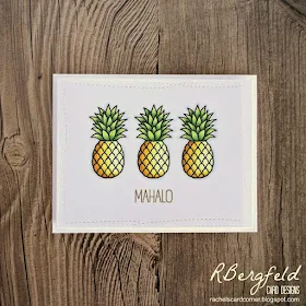 Sunny Studio Stamps: Tropical Paradise Pineapple Card by Rachel Bergfeld