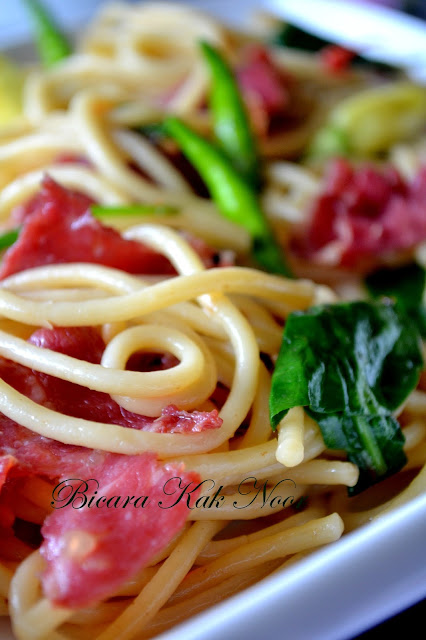 Spaghetti Aglio Olio Beef Rashers  Bicara Kak Noor