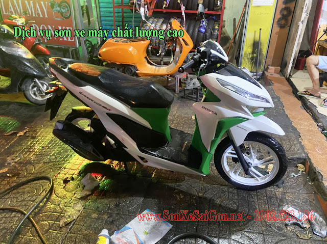 Sơn nhựa nhám xe Honda Vario xanh Z1000 cực đẹp