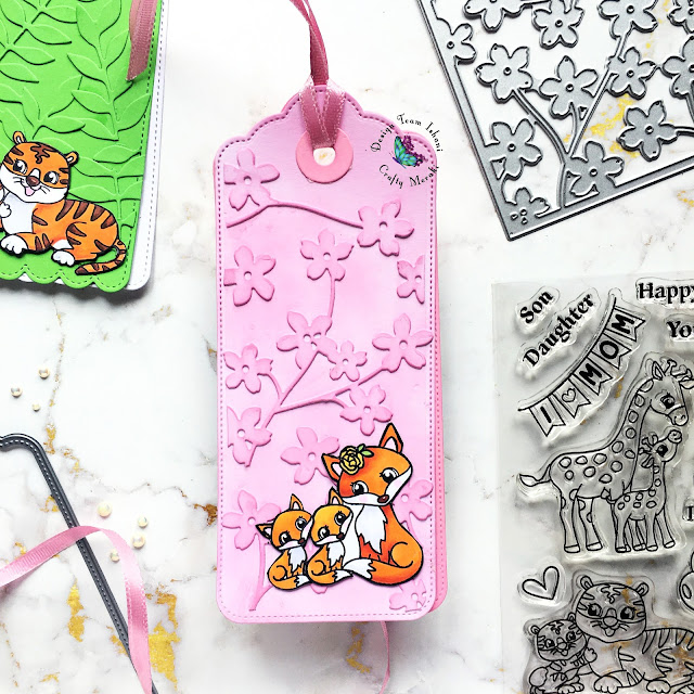 Mothers day crafts, Bookmark for Mom Mama Bear Stamp set Congrats Slimline Tag die Hugs slimline Tag die Mini slim line Olivia dies Mini slim line starry night dies, Bookmarks with dies, quillish, Crafty Meraki dies and stamps