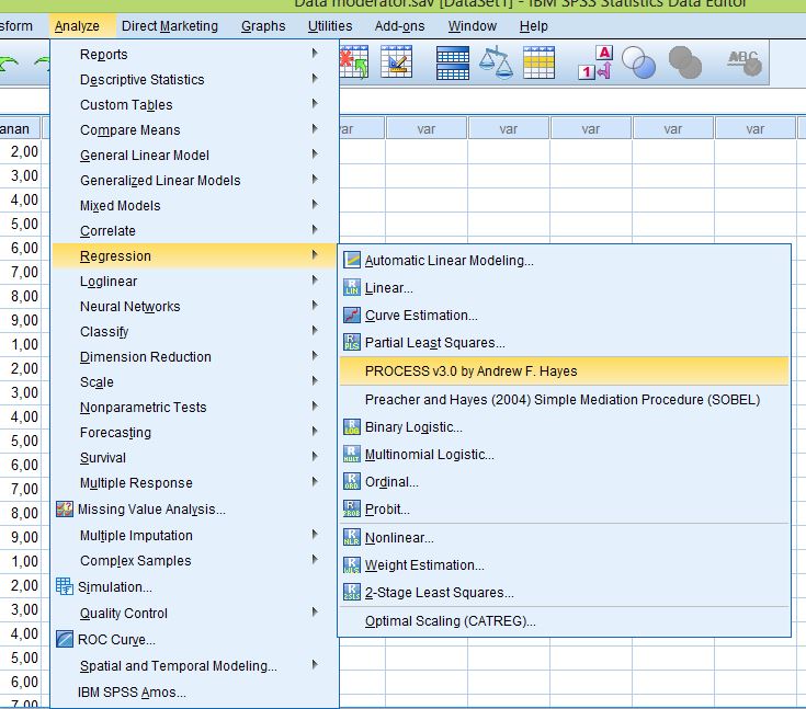 Analisis Variabel Mediator melalui PROCESS di SPSS 