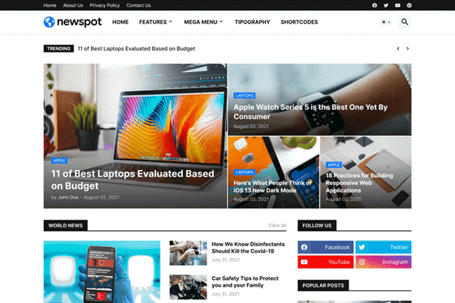 Newspot Blogger Template Premium Free Download