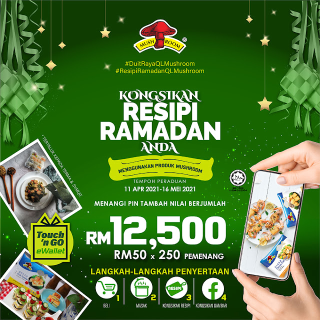 Jenama mushroom, produk hasil laut jenama Mushroom, jenama mushroom halal, resepi menggunakan jenama mushroom, resepi ramadan ql mushroom,