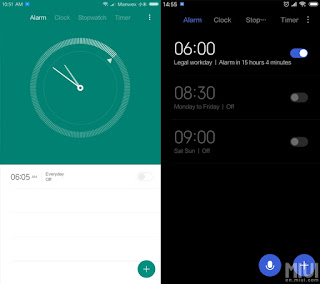 Perbandingan Clock App MIUI 9 vs MIUI 10