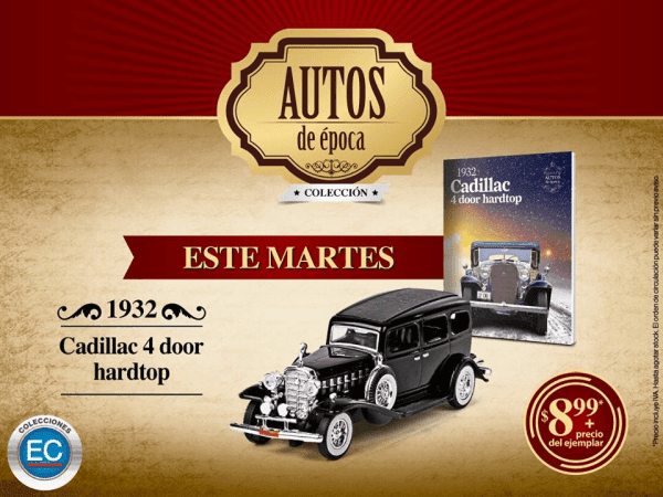 coleccion autos de epoca 1:43 el comercio ecuador, cadillac 4-door hard-top 1:43