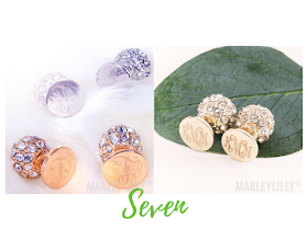 Monogrammed Stud Earring Set from Marleylilly.com