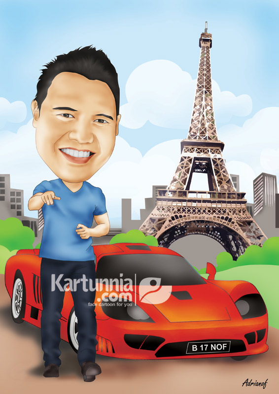 Karikatur Mobil Ferari Kartunnia