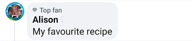 Reader's comment - best recipe.