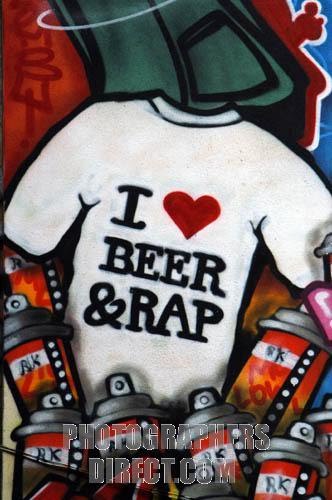 Mainly hip hop (rap) has become an important part in graffiti art during 