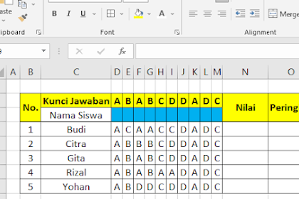 Cara Koreksi Jawaban Pilihan Ganda di Excel Secara Otomatis