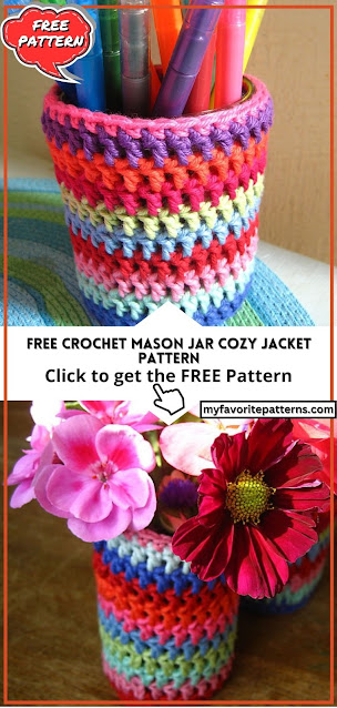 Free Crochet Mason Jar Cozy Jacket Pattern