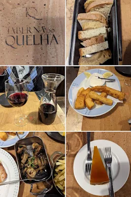Collage of dishes at Taberna do Quelha in Lisbon