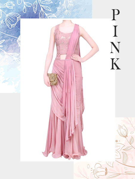Pink Saree cum Gown