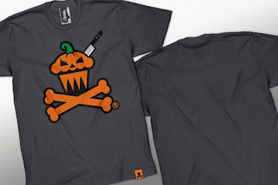 Johnny Cupcakes Halloween 2010 T-Shirts - JackOLantern Cupcake and Crossbones T-Shirt