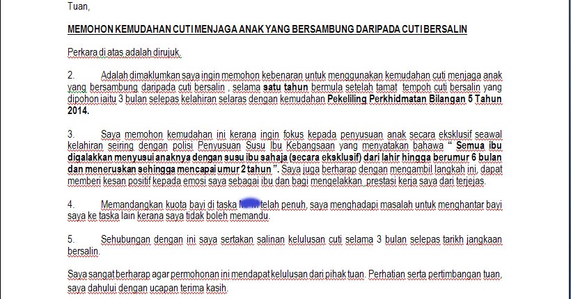 Contoh Surat Cuti Separuh Gaji Menjaga Ibu Sakit Contoh Surat