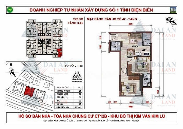 Căn 42 - Tòa CT12B Chung Cư Kim Văn Kim Lũ