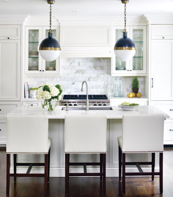 White Kitchen with Pendants