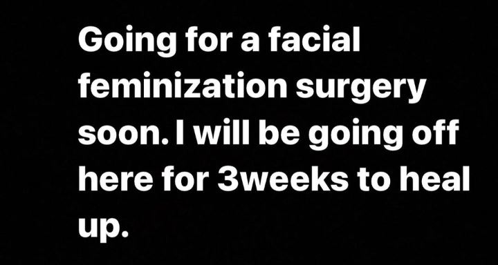 Bobrisky announces his going for a facial feminization surgery soon