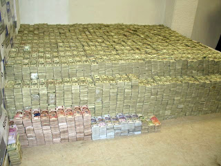 A storage garage full of money