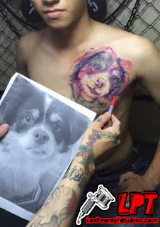 Tapando el tatuaje de la ex con un perro