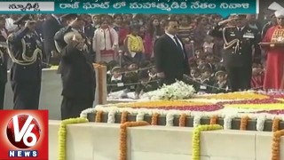  President Pranab and PM Modi Pays Homage to Mahatma Gandhi | Raj Ghat | New Delhi