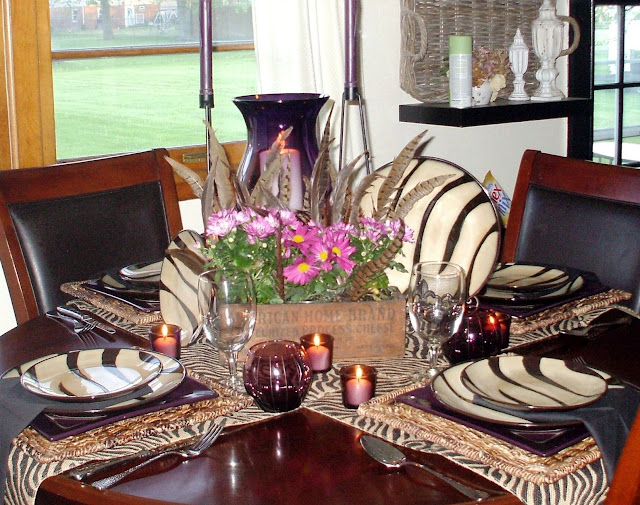 Animal Print & Purple Tablescape