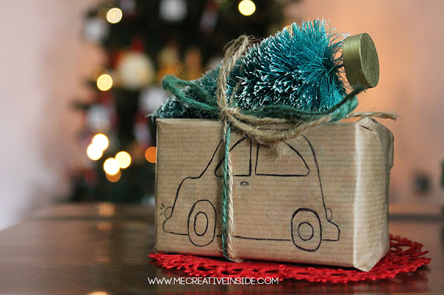 Packaging natalizio natale albero sulla macchina tree topped gifting idee facili mecreativeinside