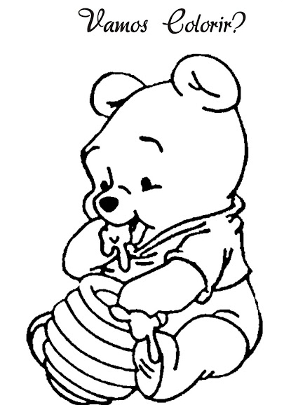 ursinho pooh baby desenhos para colorir