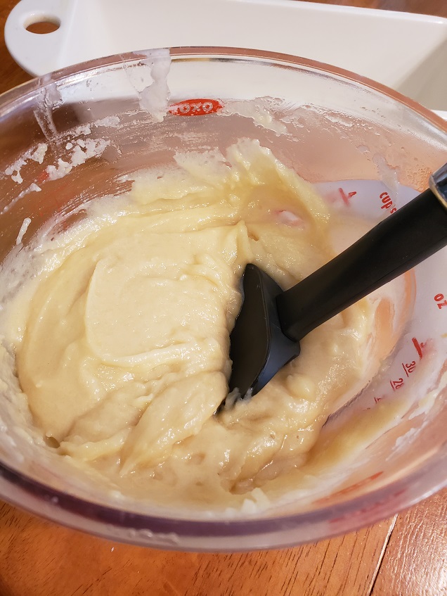 batter for Banana Foster Rum Cake