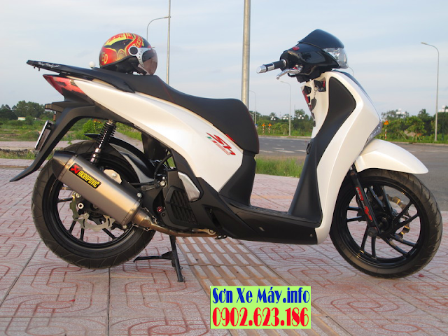 Sơn xe Honda Sh màu trắng bóng cực đẹp