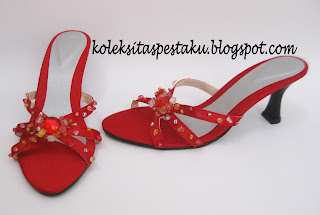 Handmade Sepatu Pesta Merah Model Terbaru Koleksi Tas Pesta Ku